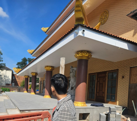 Young person visits a Temple